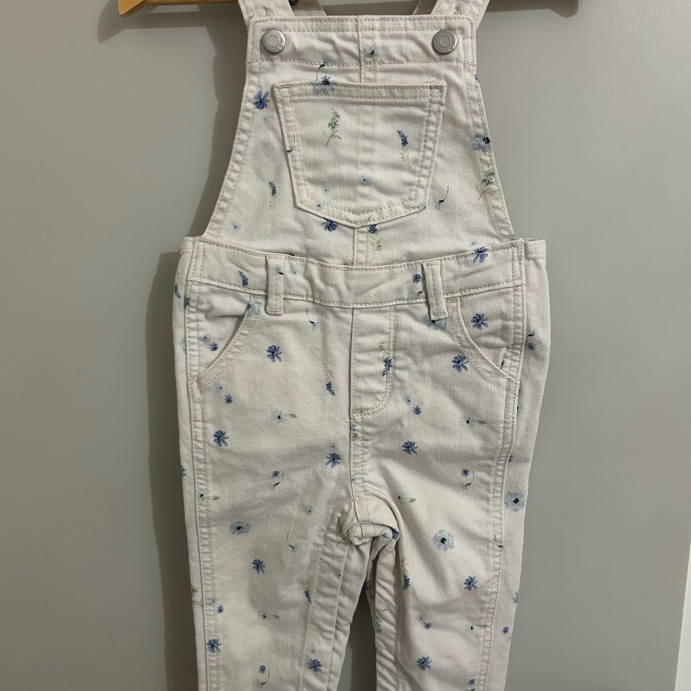 Old Navy Floral Stylish White Overalls
